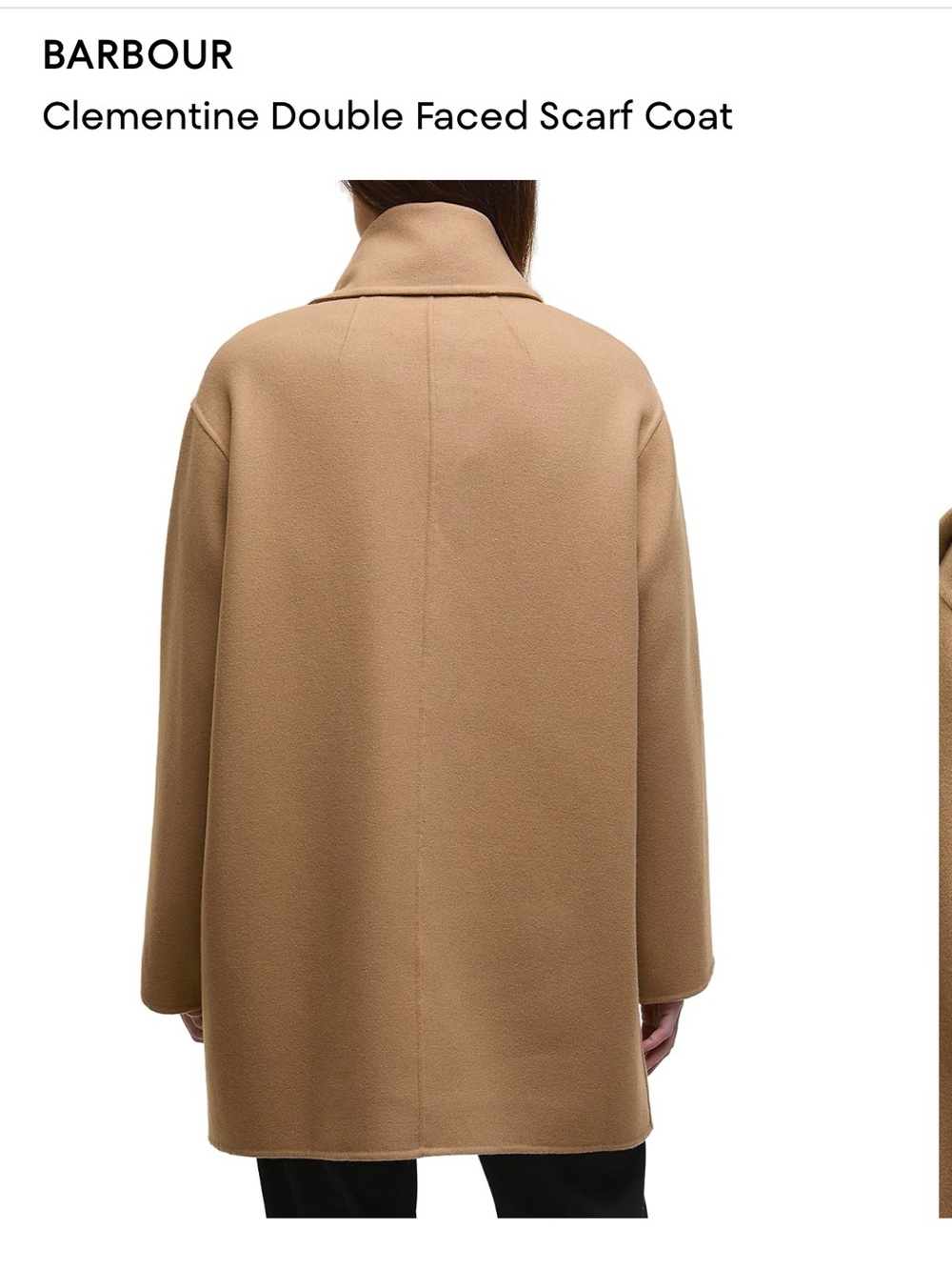 Womens Camel Wool Blend Button Front Coat with Scarf NWT - Picture 5 of 8